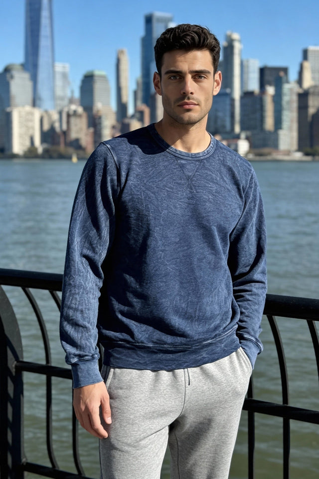 MEN'S LONG SLEEVE PULLOVER - MINERAL WASH