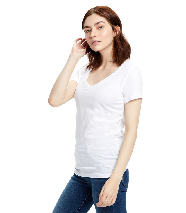 Women's Short Sleeve Jersey V-neck Organic