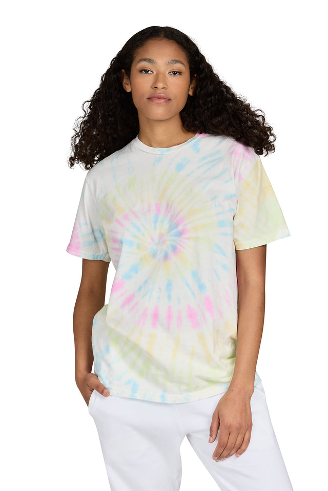 Unisex Tie Dye Swirls Short Sleeve Crew Neck