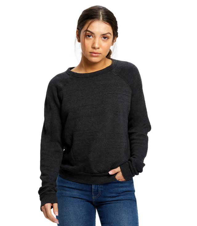 Women's Raglan Pullover Long Sleeve Crew Neck