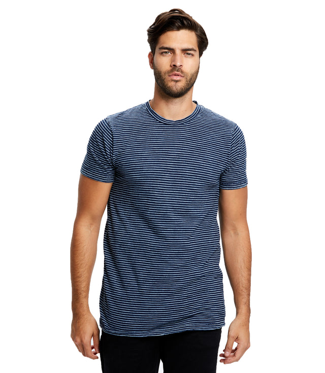 Men's True Indigo Striped Crew