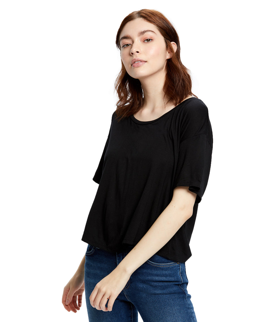 Women's Boxy Open Neck Top
