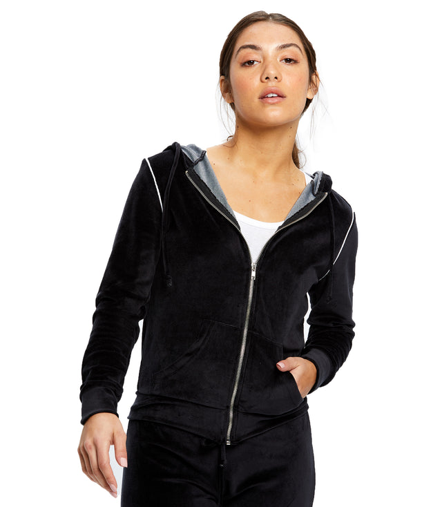 Women's Plush Velour Zip Hoody