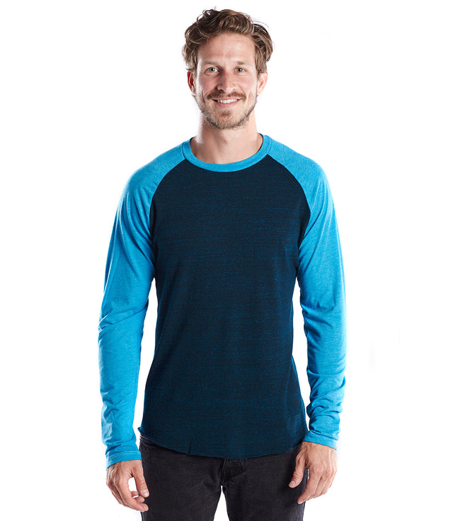 Men's Tri-blend Long Sleeve Raglan - Overdyed