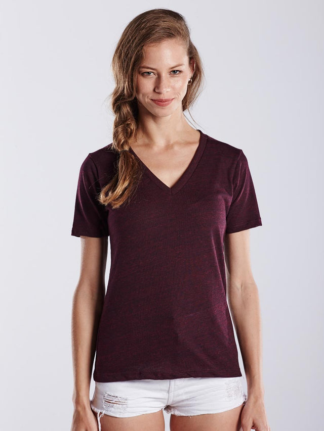 Women's Short Sleeve V-neck - Overdyed