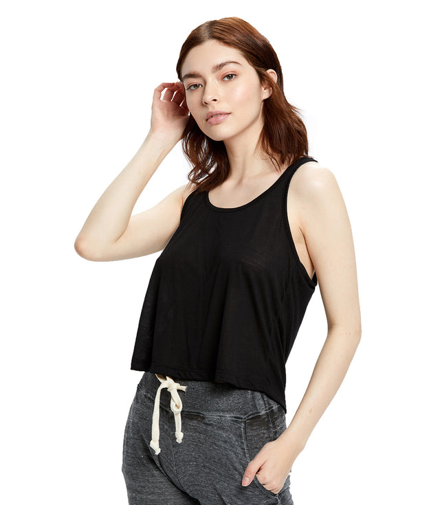 Women's Sheer Cropped Racer Tank