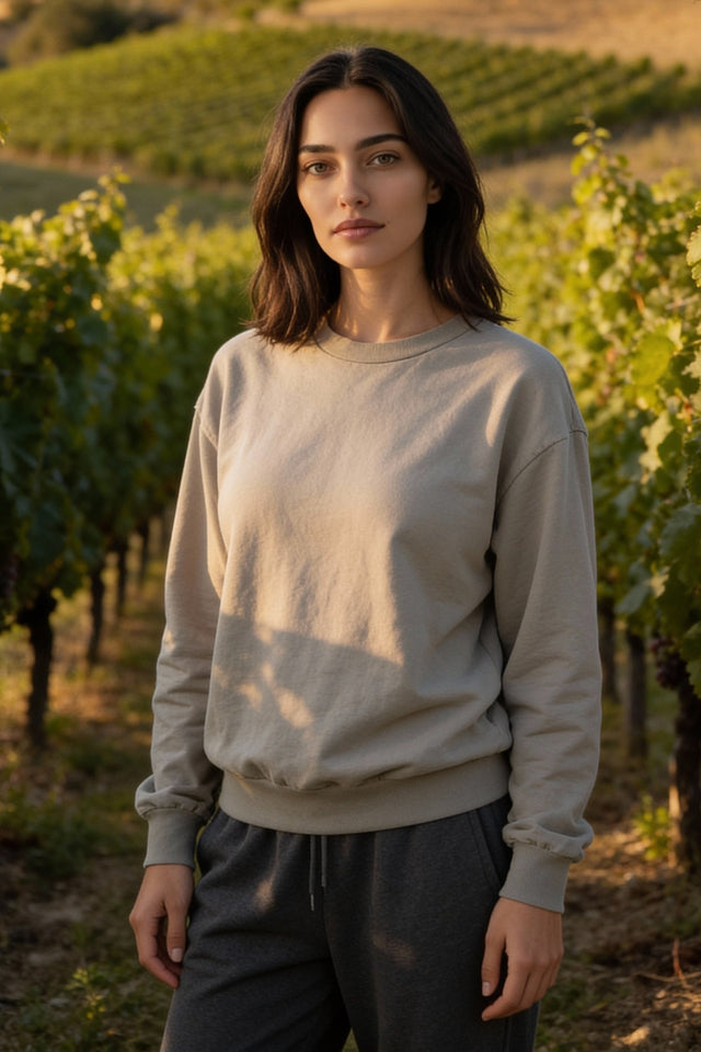 CALI PULLOVER FLEECE CREW - GARMENT DYE