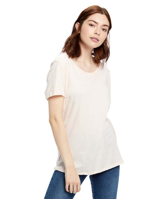 Women's Short Sleeve Loose Fit Boyfriend Tee - Garment Dyed